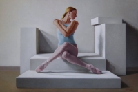 Traci Gilchrest-The Swan (Charlotte Ballet Innovative Works) 24 X 36, oil on panel (2008) AVAILABLE
