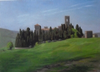 Badia Passignano, 12 X 16, oil on panel (1995) Private Collection