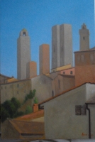 San Gimignano Towers, 8 X 12, oil on panel (2007-09)