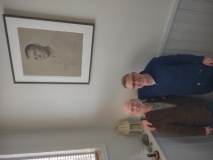 Kapsner with Jon Ivar Kjellin and his portrait drawing